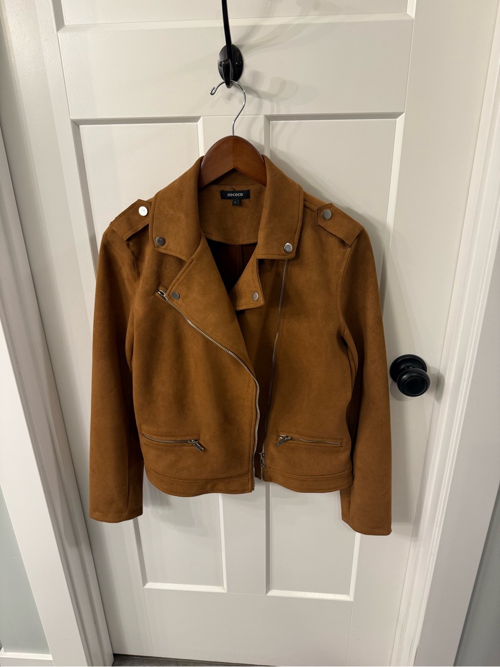 ASOS Tan Suede-Look Moto Jacket